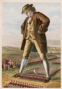 Gulliver tårner sig op over Lilliputs samlede tropper af English School