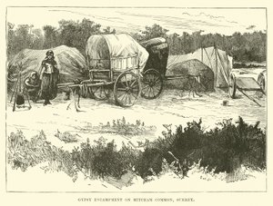 Sigøjnerlejr på Mitcham Common, Surrey af English School