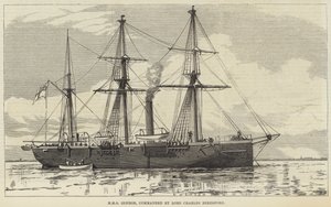 HMS Condor, kommanderet af Lord Charles Beresford (gravering) af English School
