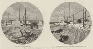 HMS Sanspareil går mod vinden (gravering) af English School