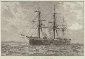 HMS Sultan, strandet nær Malta (gravering) af English School