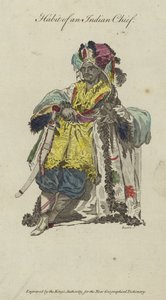 En indisk høvdings vane (farvegravering) af English School