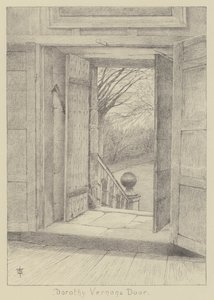 Haddon Hall, Dorothy Vernons dør (litho) af English School