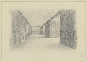 Haddon Hall, The Ballroom (litho) af English School