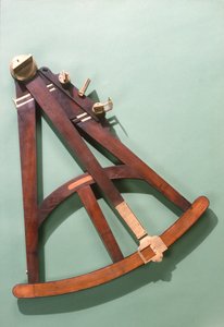 Hadleys kvadrant med tværgående buksbomvægt, ca. 1750 (messing og træ)