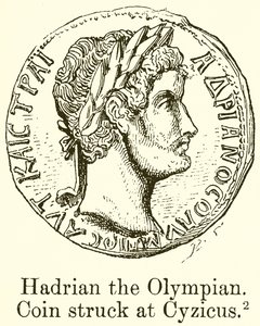 Hadrian den Olympiske. Mønt slået ved Cyzicus af English School