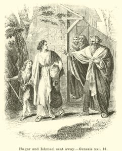 Hagar og Ismael sendte bort, Første Mosebog, xxi, 14 af English School