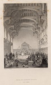 Hall of Eltham Palace i 1365 e.Kr af English School
