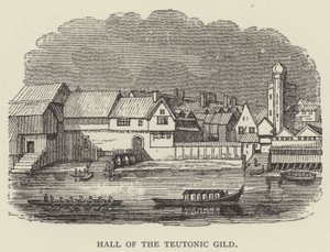 Hall of the Teutonic Gild (gravering) af English School
