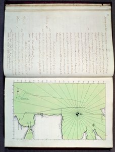 Håndtegnet kort over Portugals og Spaniens kyster, 1756 (blæk på papir) af English School