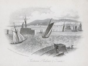 Havn og by, Swansea, Wales (gravering) af English School