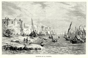 Havnen i la Valetta (kobberstik) af English School