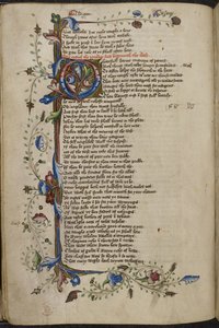 Harley 1758, f.56v Bar kant og initial 