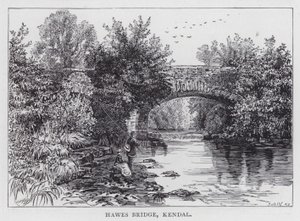 Hawes Bridge, Kendal (gravering) af English School