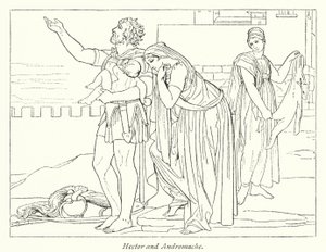 Hector og Andromache (litho) af English School