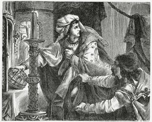 Helene Kottanerin stjæler Saint Stephens krone i 1440, 1882 af English School