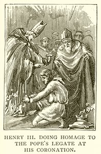 Henrik III hyldede pavens legat ved hans kroning af English School