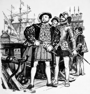 Henrik VIII, der opbyggede Englands flåde fra blot syv til femogfirs skibe af English School