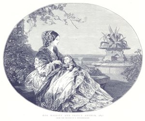Hendes Majestæt og Prins Arthur, 1850 af English School