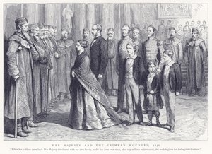 Hendes Majestæt og Krim-sårede, 1856 af English School