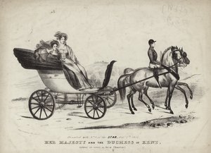 Hendes Majestæt og hertuginden af Kent tager en luftning i deres Phaeton af English School