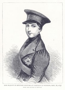Hendes Majestæt i militærdragt ved en anmeldelse i Windsor den 28. september 1837 af English School