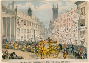 Hendes Majestæt fortsætter med at åbne Royal Exchange, London af English School