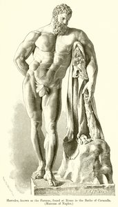 Hercules, kendt som Farnese, fundet i Rom i Caracalla-badene. (Neples Museum) af English School