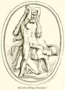 Hercules dræber Diomedes af English School