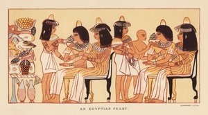 Herodot: En egyptisk fest (farvelitografi) af English School