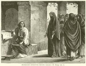 Hezekias Minister vor Jesaja, II, Könige, xix, 2 von English School