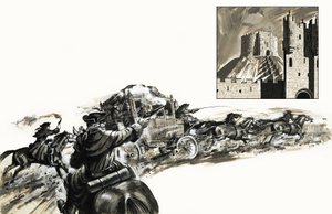 Highwaymen jagter en træner af English School