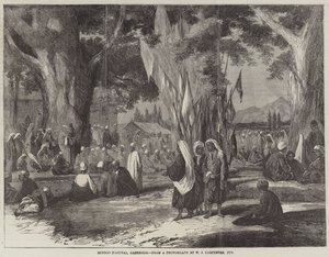 Hindoo Festival, Cashmere (gravering) af English School