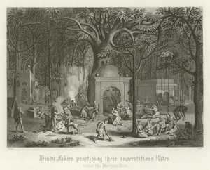 Hinduiske fakirer praktiserer deres overtroiske ritualer af English School