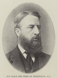 Hans nåde hertugen af Devonshire, KG (litho) af English School