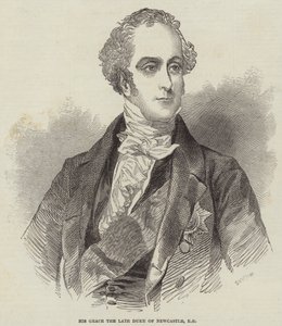 Hans nåde den afdøde hertug af Newcastle, KG (gravering) af English School