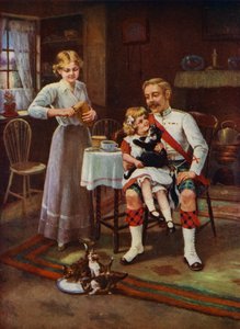 Hjemme igen! (farve litho) af English School