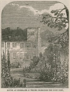 Hus i Highgate, London, hvor digteren Samuel Coleridge døde af English School