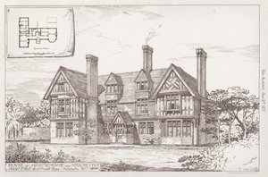 Hus ved Northenden nær Manchester (gravering) af English School