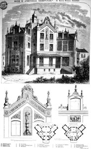 Hus i Avenue Road, Regents Park, designet af Hector Horeau, 1859 af English School