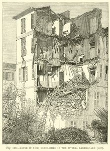 House in Nice, demolished in the Riviera Earthquake, 1887  af English School