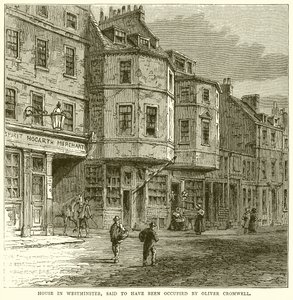 Hus i Westminster, der siges at være blevet besat af Oliver Cromwell