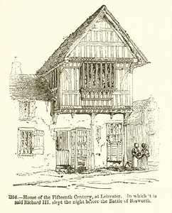 Det femtende århundredes hus i Leicester. I hvilket det siges, at Richard III sov natten før slaget ved Bosworth