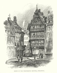 Det trettende århundredes hus, Strasburg (gravering) af English School