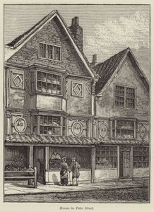 Huse i Peter Street (gravering) af English School