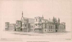 Houses of Parliament: Bygninger, der støder op til Westminster Hall af English School