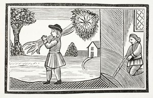 Hvordan Tom Hickathrifts stor styrke blev kendt, illustration fra Chap-books of the Eighteenth Century af John Ashton, pub. 1882 af English School