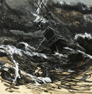 Hugo Grotius blev tvunget til at svømme i land, da hans skib sank af English School