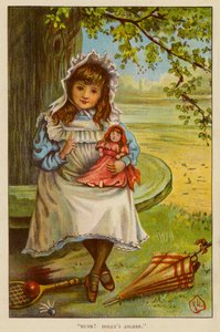 "Tys! Dolly sover" (farve litho) af English School