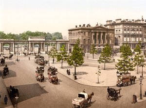 Hyde Park, London (håndfarvet foto) af English School